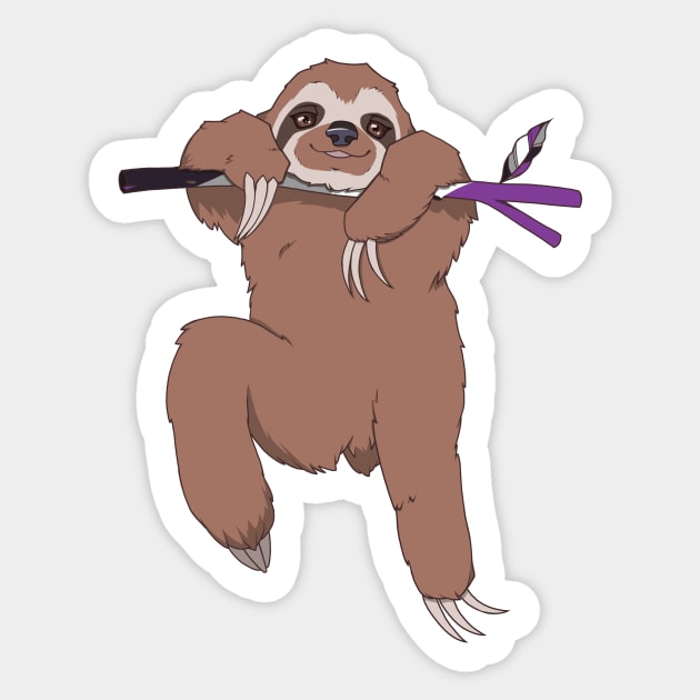 Asexual Pride Sloth Sticker by saltuurn